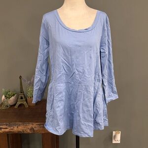 Seventy Blue 3/4 Sleeve Relaxed Tunic